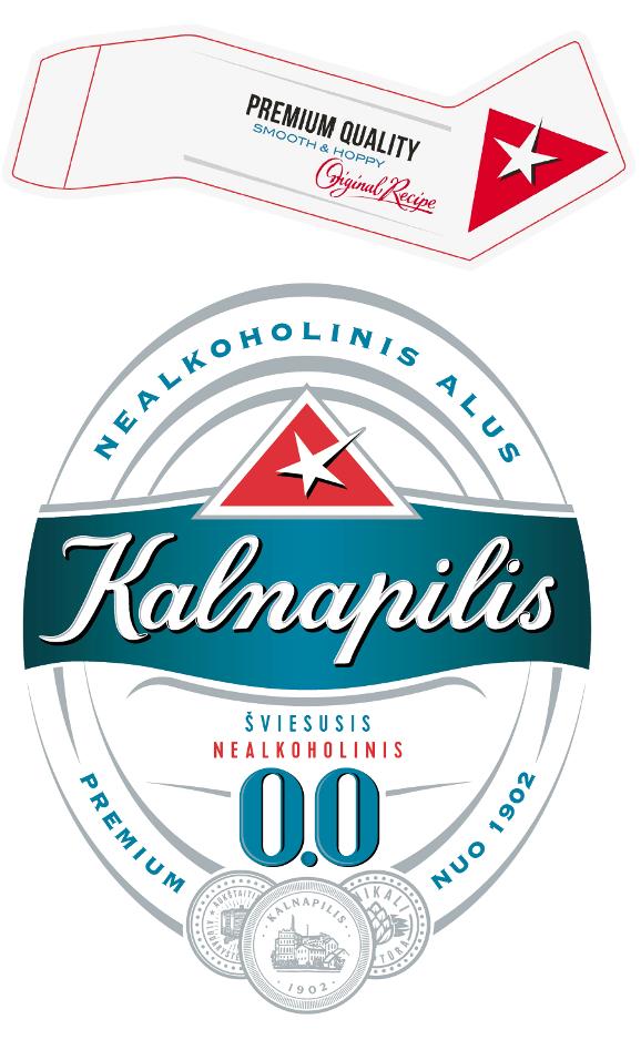 Prekės ženklas: PREMIUM QUALITY SMOOTH & HOPPY Original Recipe NEALKOHOLINIS ALUS Kalnapilis